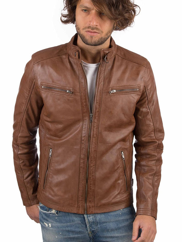 VAINAS European Brand Mens Genuine Leather jacket for men Winter Real sheep leather jacket Motorcycle jackets Biker jackets