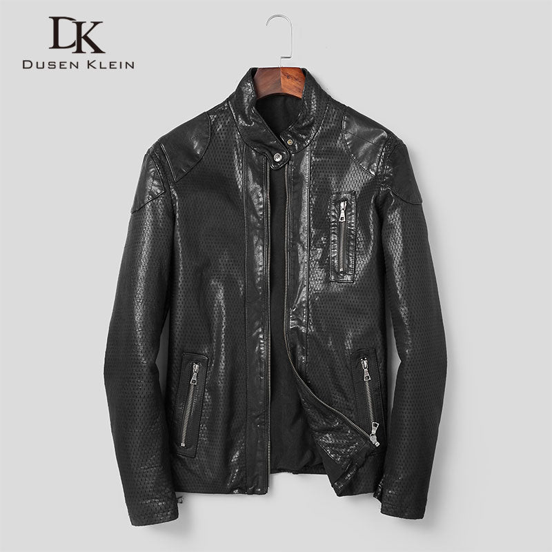 Men Genuine Leather Jacket Real Sheepskin Jackets Casual Short Black Pockets 2019 Autumn New Jacket for Man Washed Leather s1040