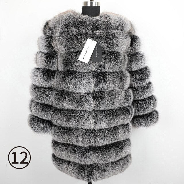 Maomoakong2019 fashion new style Real fox coat Slim round neck Winter women's natural fur jacket Coat vest girl leather