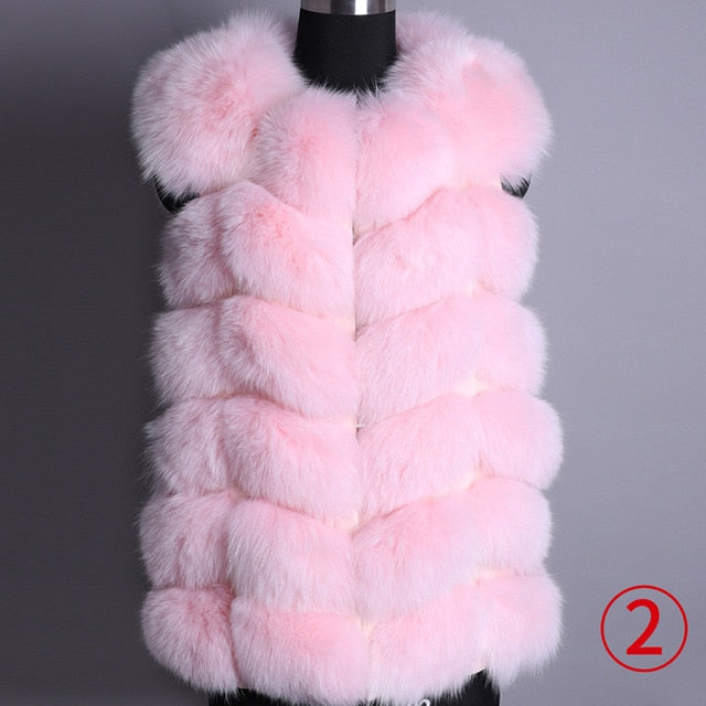 Maomoakong2019 fashion new style Real fox coat Slim round neck Winter women's natural fur jacket Coat vest girl leather