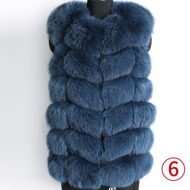 Maomoakong2019 fashion new style Real fox coat Slim round neck Winter women's natural fur jacket Coat vest girl leather