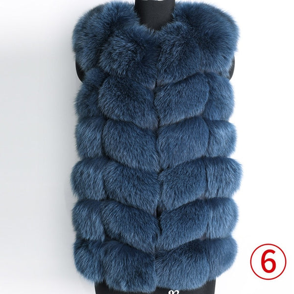 Maomoakong2019 fashion new style Real fox coat Slim round neck Winter women's natural fur jacket Coat vest girl leather