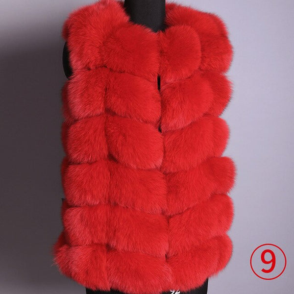 Maomoakong2019 fashion new style Real fox coat Slim round neck Winter women's natural fur jacket Coat vest girl leather