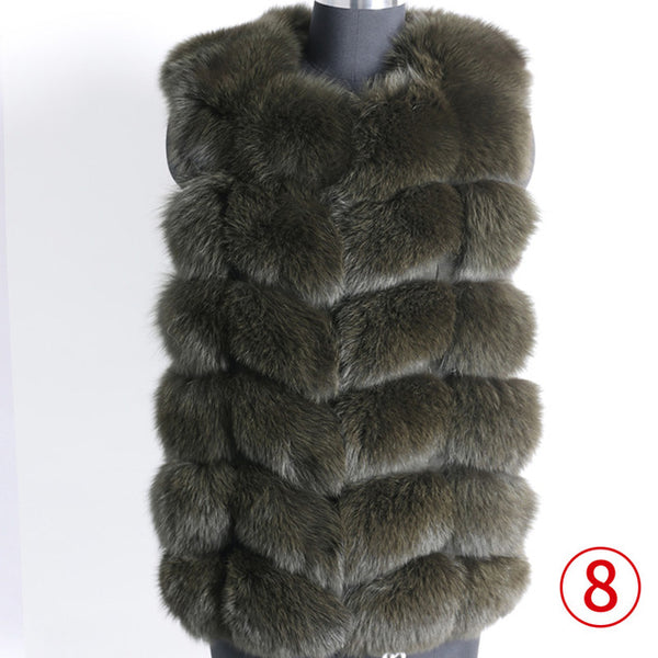 Maomoakong2019 fashion new style Real fox coat Slim round neck Winter women's natural fur jacket Coat vest girl leather