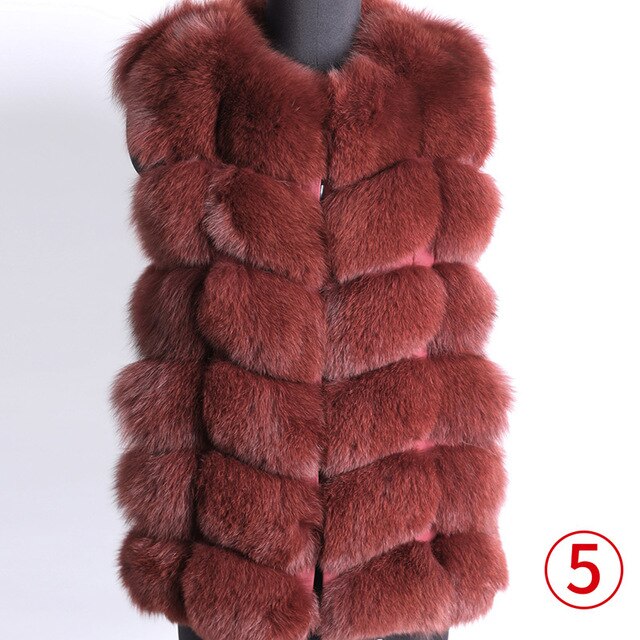 Maomoakong2019 fashion new style Real fox coat Slim round neck Winter women's natural fur jacket Coat vest girl leather