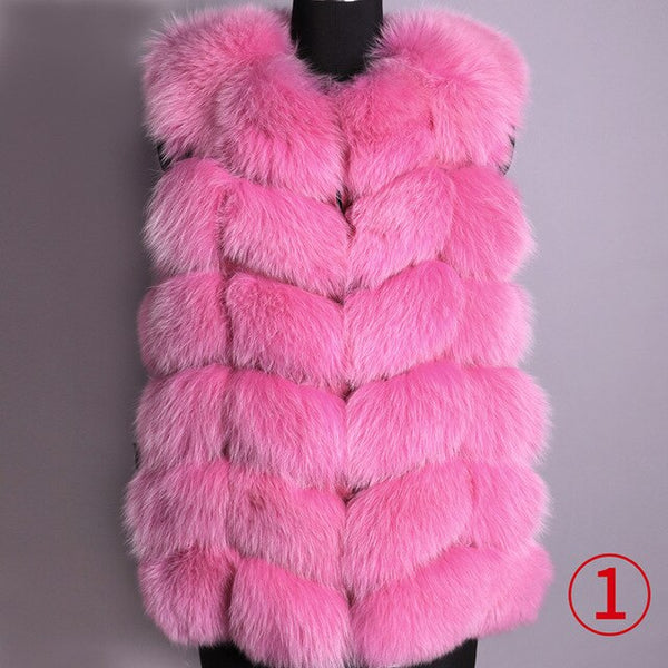 Maomoakong2019 fashion new style Real fox coat Slim round neck Winter women's natural fur jacket Coat vest girl leather