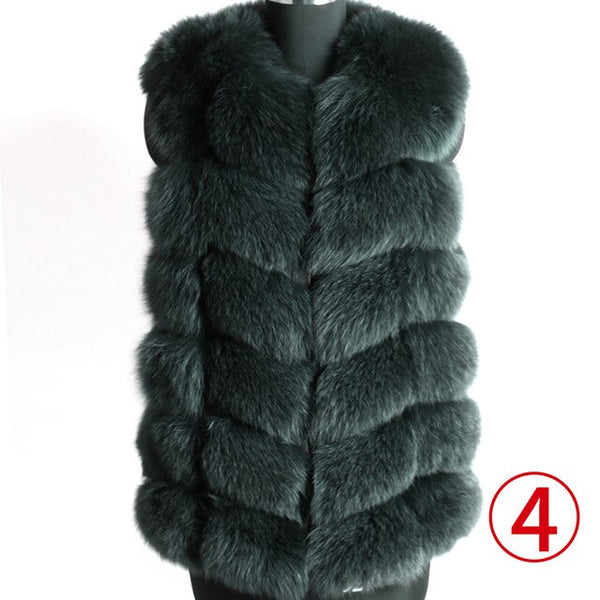 Maomoakong2019 fashion new style Real fox coat Slim round neck Winter women's natural fur jacket Coat vest girl leather
