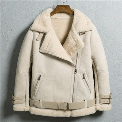 Women's Jacket Bomber Jackets 2019 Casual Solid Outerwear Female Fashion Thick Coats Women Leather Jacket Winter Warm Overcoats