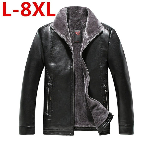 plus size 8XL Men high quality Genuine Jacket Winter Fur Sheepskin Coat For Men's Jacket Turn-down Collar Natural Leather Jacket