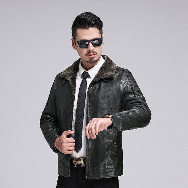 New luxurious Fashion Man Fur Coat Man Winter Clothes Cashmere Thickening Coat Leather Jacket Keep warm Youth Business Casual