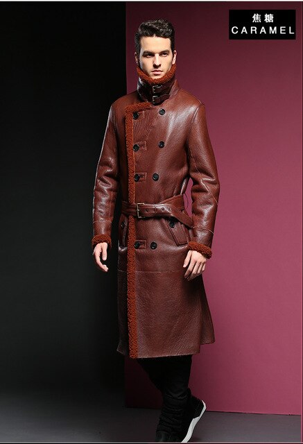 2019 Men's Sheepskin Coat Genuine Leather Male Formal Casual Winter Long Thick Jacket Sheepskin Shearling Men Fur Outwear 5XL