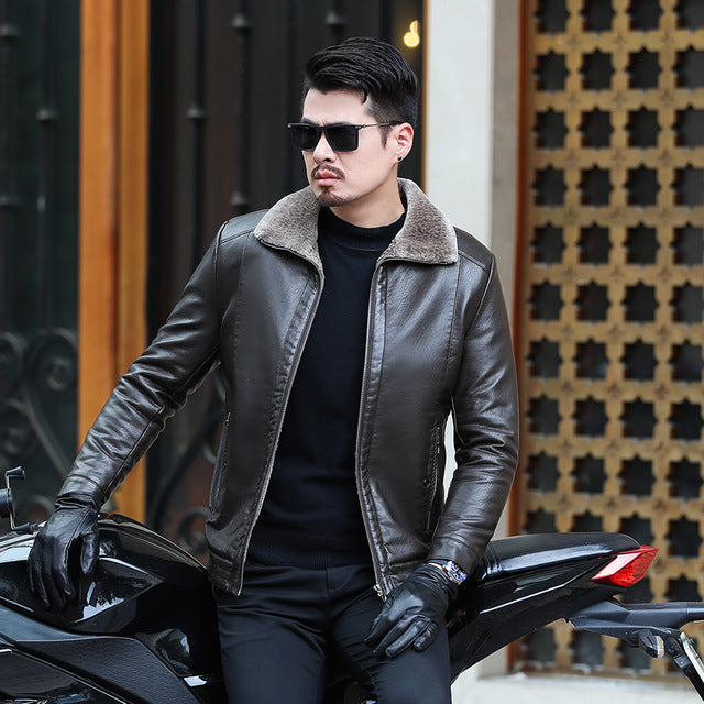 2019 new plus size 10XL 9XL genuine leather coat for men sheepskin leather hooded jacket winter jackets for men free shipping