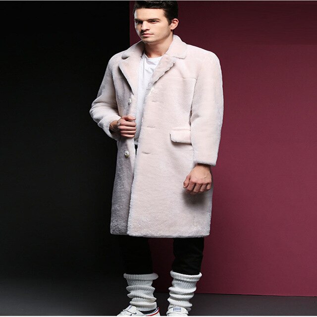 Men Fur Coat Winter 2017 Plus Size M-3XL Faux Fur Coat Men Parka Jackets Full Length Leather Overcoats With Collar Fur coats