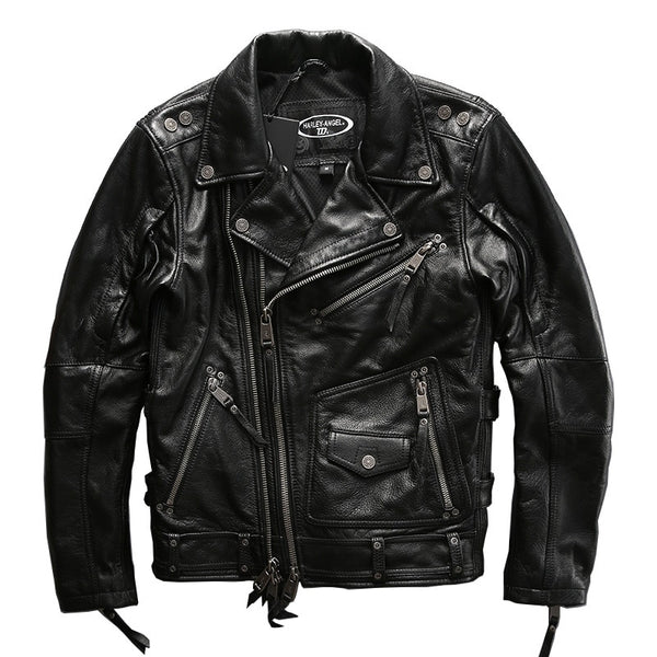 european big size high quality super genuine cow skin leather motor rider jacket mens big size casual cowhide leather jacket