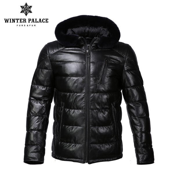 New Winter leather jacket Bring hat leather jacket men Internal Cotton jacket mens genuine leather Warm jaqueta de couro mascul