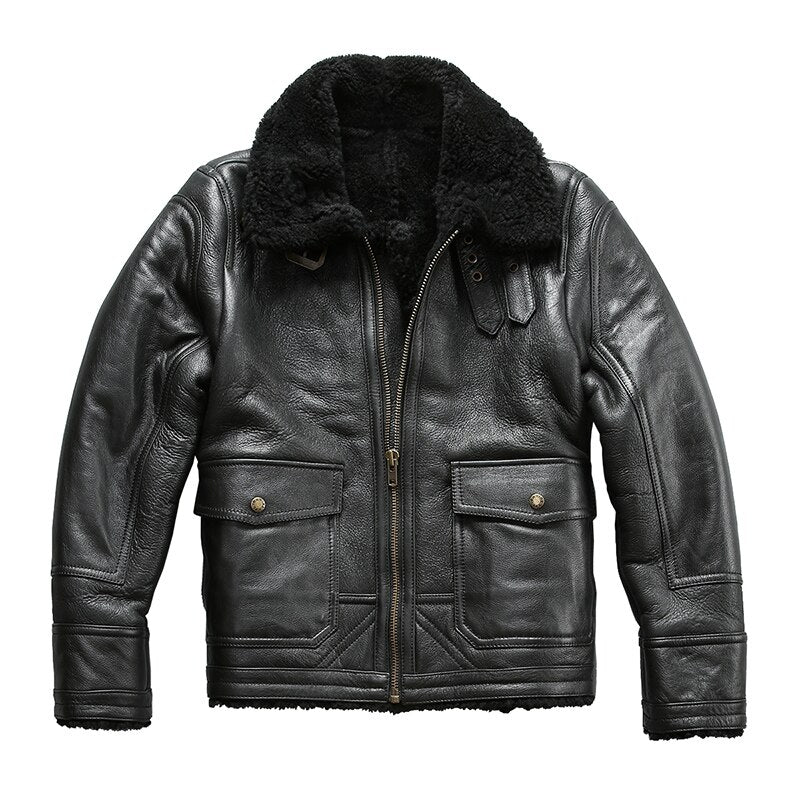8019 Read Description! big size super quality warm genuine sheep fur leather jacket mens winter shearling bomber fur jacket