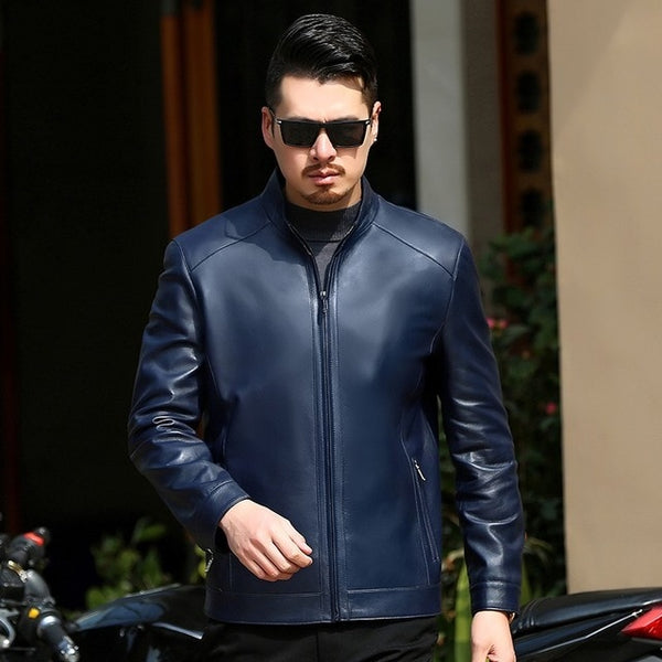 8XL 7XL plus size Autumn and winter slim motorcycle Genuine leather coats men casual coat mens Genuine Leather jacket fashion