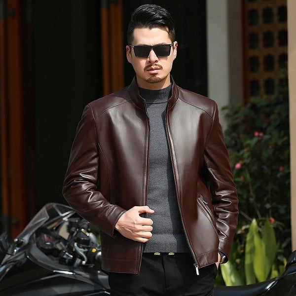 8XL 7XL plus size Autumn and winter slim motorcycle Genuine leather coats men casual coat mens Genuine Leather jacket fashion