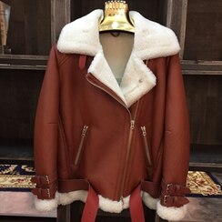 SQXR FUR lady leather jacket women shearling leather jacket high quality women fur coat double-faced fur jacket