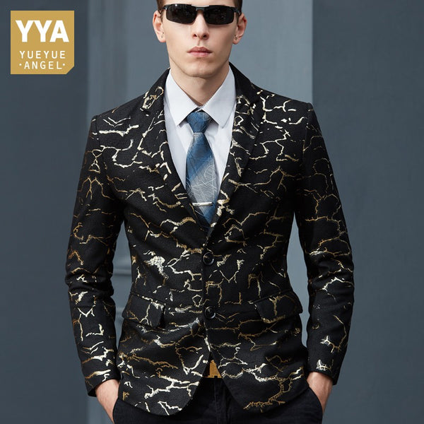 2019 New Men Korean Sheepskin Genuine Leather Blazer Jacket Slim Fit Printed Business Fashion Coat Man Real Leather Jacket