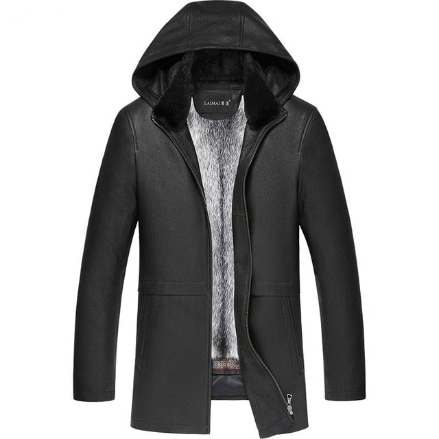 AYUNSUE Winter Jacket Men Real Fur Coat for Men Deerskin Genuine Leather Jacket Mens Mink Jackets Parka LN-181706 KJ2301