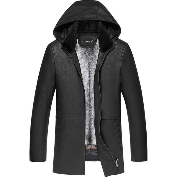 AYUNSUE Winter Jacket Men Real Fur Coat for Men Deerskin Genuine Leather Jacket Mens Mink Jackets Parka LN-181706 KJ2301