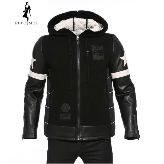Winter Trend boy fur coat men Fashion new young style duck down jacket men High-end men's clothing Sheepskin coat Super star