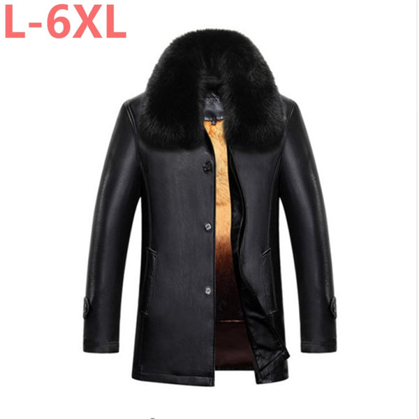 NEW Men Genuine Jacket Winter Faux Fur Sheepskin Coat For Men's Brand Jacket Male Solid Turn-down Collar Natural Leather Jacket
