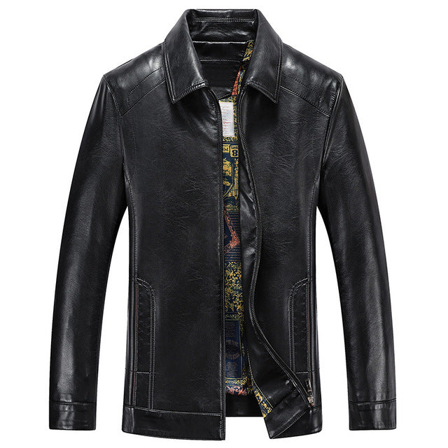 QUANBO 2019 New Autumn Winter  Mens Parka Real Fur Coat Men Sheepskin Real Leather jacket Business Casual Bomber Leather Jacket