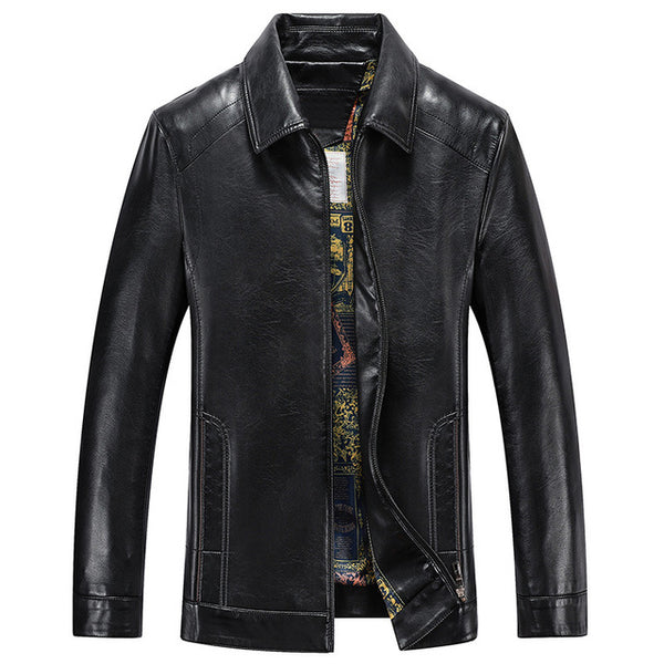 QUANBO 2019 New Autumn Winter  Mens Parka Real Fur Coat Men Sheepskin Real Leather jacket Business Casual Bomber Leather Jacket