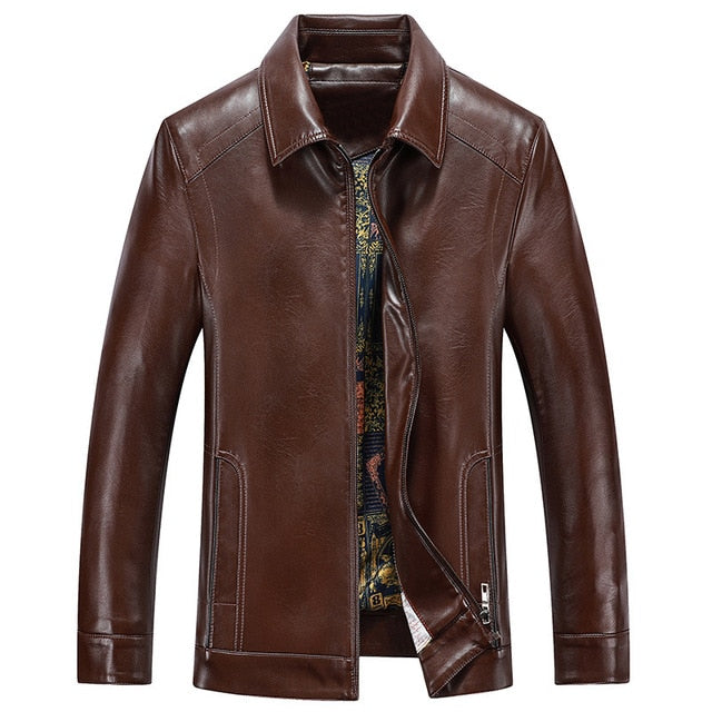 QUANBO 2019 New Autumn Winter  Mens Parka Real Fur Coat Men Sheepskin Real Leather jacket Business Casual Bomber Leather Jacket