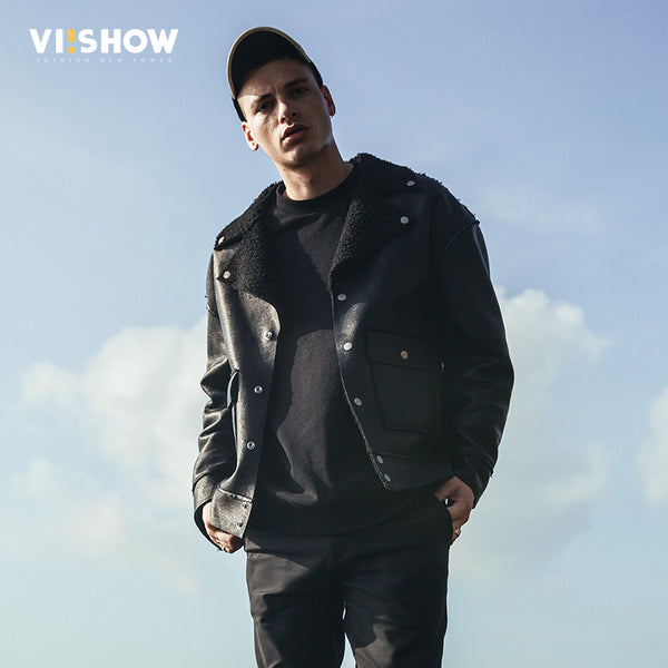 VIISHOW 2018 New Leather Jackets Men Brand Clothing High Quality Fashion Motorcycle Black Autumn Male Leather Jacket DC2127174