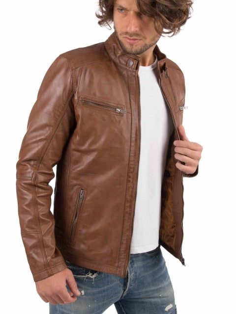 VAINAS European Brand Mens Genuine Leather jacket for men Winter Real sheep leather jacket Motorcycle jackets Biker jackets