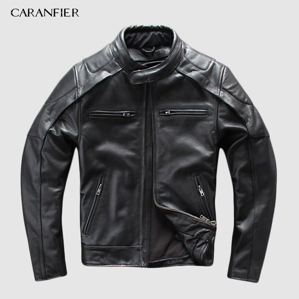 CARANFIER Genuine Leather Jacket Mens Brand Motorcycle Multifunction Jacket Men Liner Detachable Jackets 4XL DHL Free Shipping