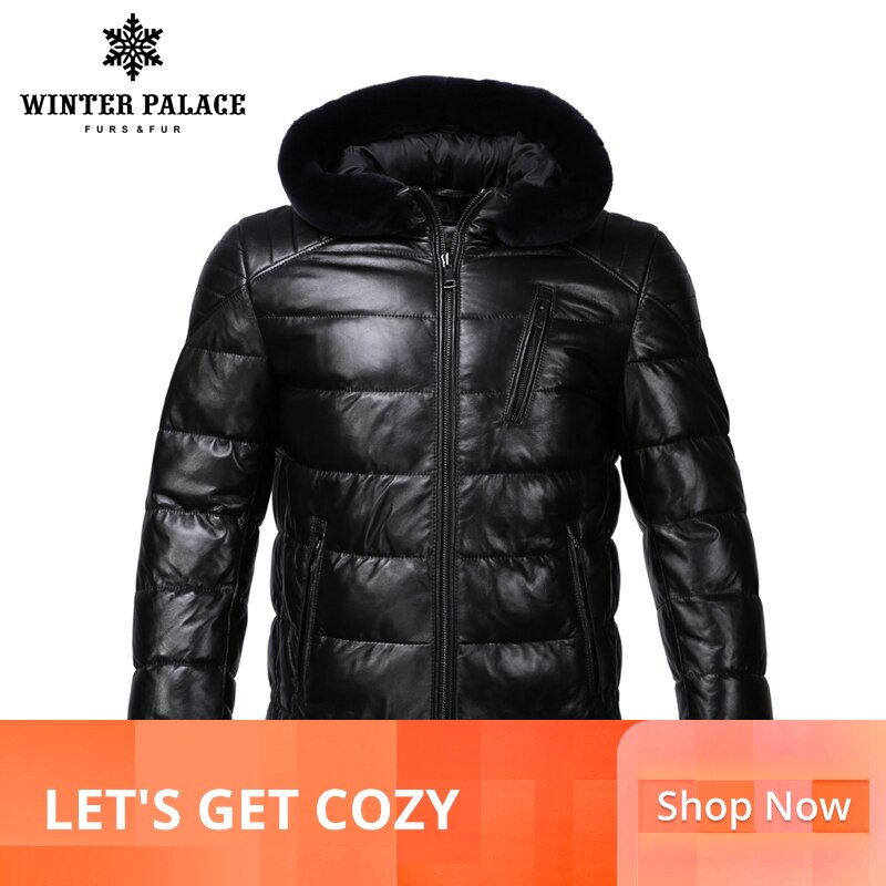 New Winter leather jacket Bring  hat leather jacket men Internal Cotton jacket mens genuine leather Warm jaqueta de couro mascul