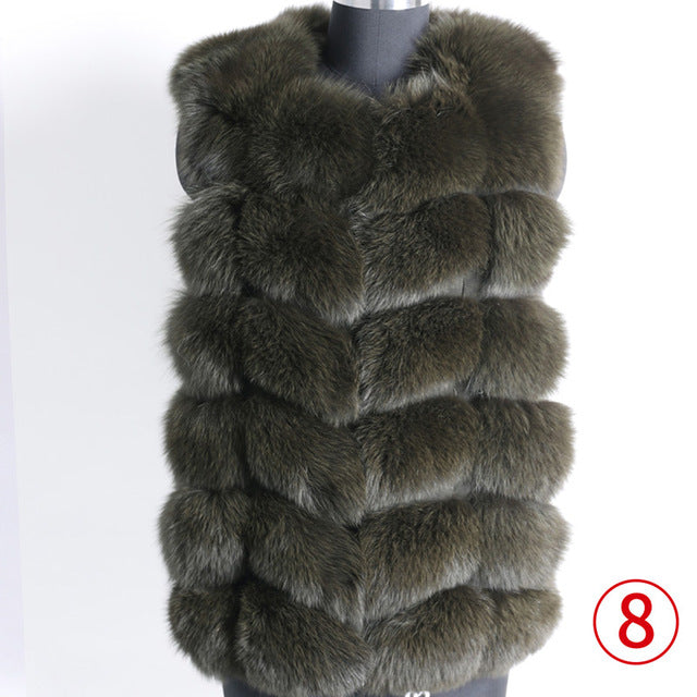 Maomoakong2019 fashion new style Real fox coat Slim round neck Winter women's natural fur jacket Coat vest girl leather