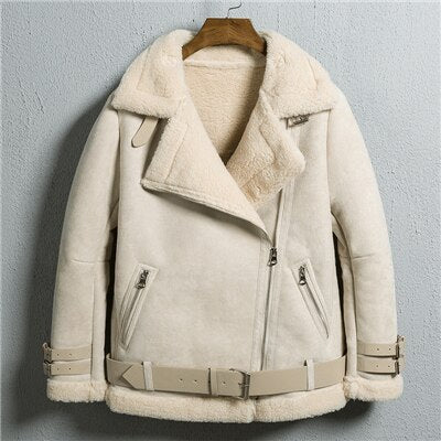 2019 Women's Jacket Bomber Jackets Fashion Solid Outerwear Women Leather Jacket Winter Coats Female Fashion Warm Thick Overcoats