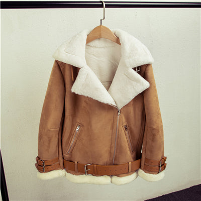 2019 Women's Jacket Bomber Jackets Fashion Solid Outerwear Women Leather Jacket Winter Coats Female Fashion Warm Thick Overcoats