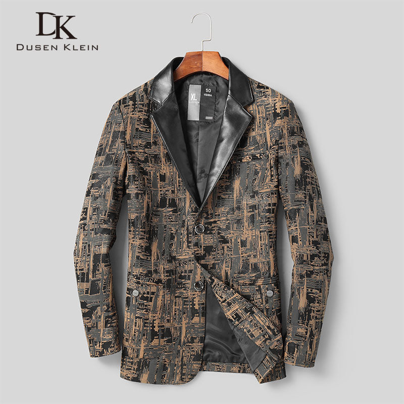 Men Genuine Leather Jacket Real Sheepskin Jackets Casual Short Yellow Pockets 2019 Autumn New Coat for Man D1902HS