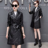 2019 Autumn and Winter Korean fashion faux leather jackets women black coa gothic plus size women coats Free shipping