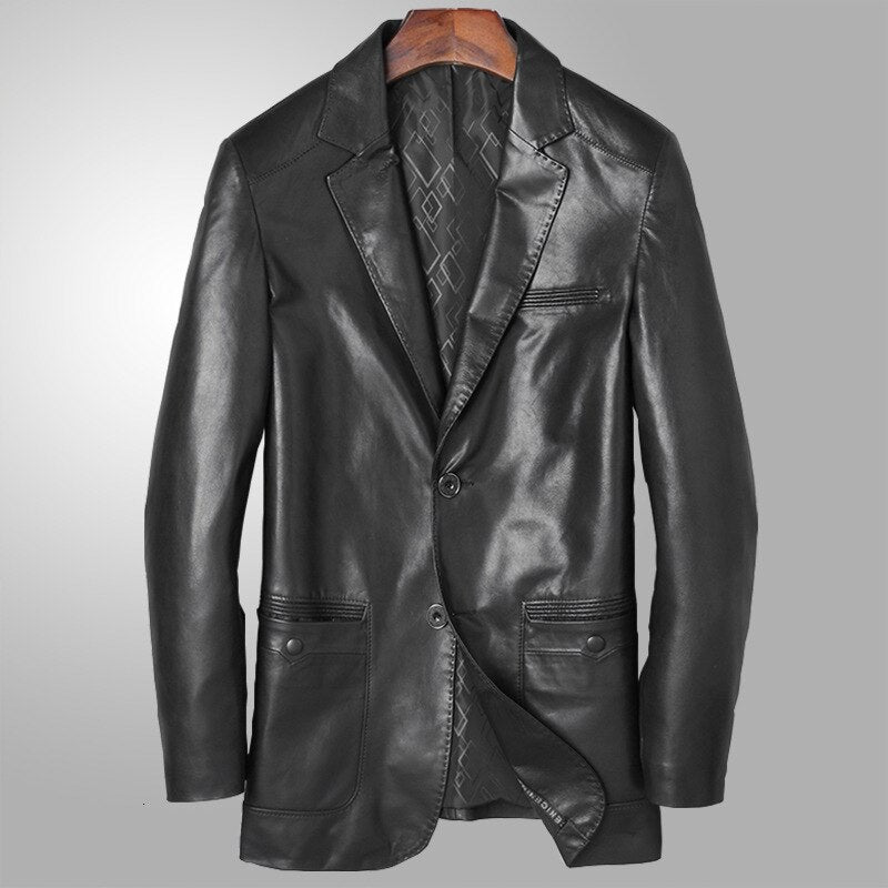 Leather Clothing Man Head Layer Sheep Skin Suit Thin Section Youth Leisure Time Man's Suit Jacket Single Fund Loose Coat