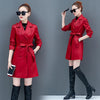 2019 Autumn and Winter Korean fashion faux black red leather jackets women black coa gothic plus size women coats Free shipping