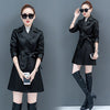 2019 Autumn and Winter Korean fashion faux black red leather jackets women black coa gothic plus size women coats Free shipping
