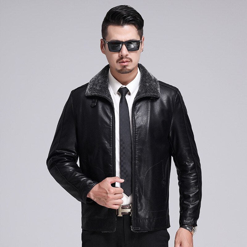New luxurious Fashion Man Fur Coat Man Winter Clothes Cashmere Thickening Coat Leather Jacket Keep warm Youth Business Casual