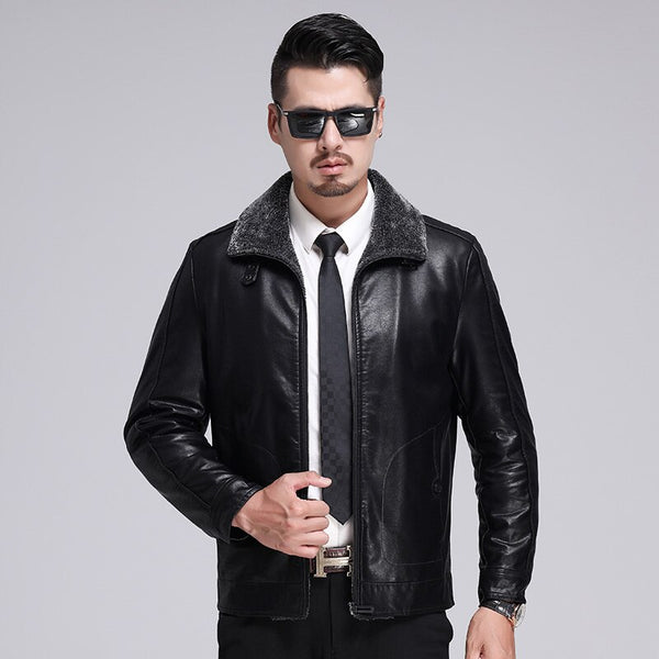 New luxurious Fashion Man Fur Coat Man Winter Clothes Cashmere Thickening Coat Leather Jacket Keep warm Youth Business Casual