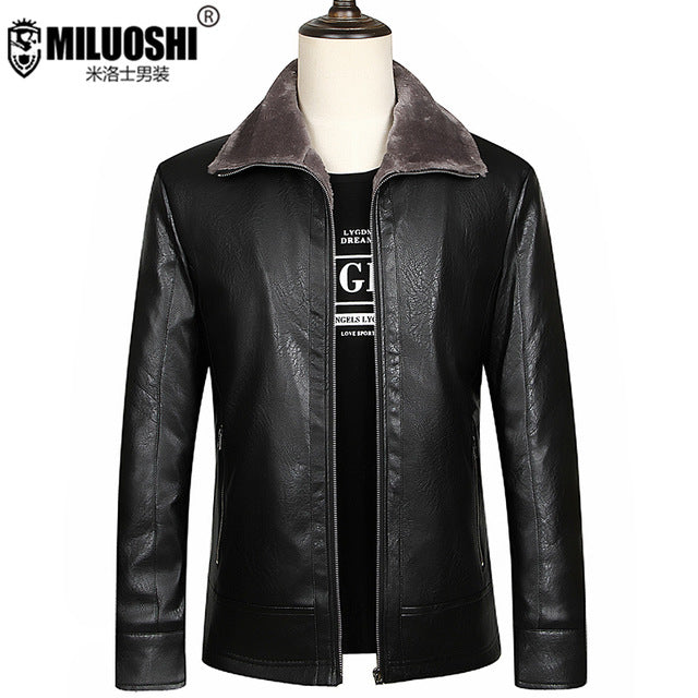 New big size 8XL7XL 6XL 5XL 4XL 2018 Winter thick Men Leather clothing jacket Business casual Velvet bigger sizes coat Keep warm