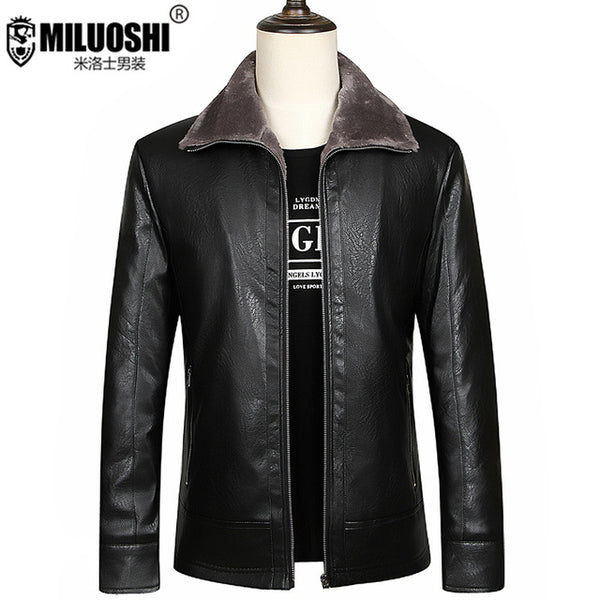 New big size 8XL7XL 6XL 5XL 4XL 2018 Winter thick Men Leather clothing jacket Business casual Velvet bigger sizes coat Keep warm