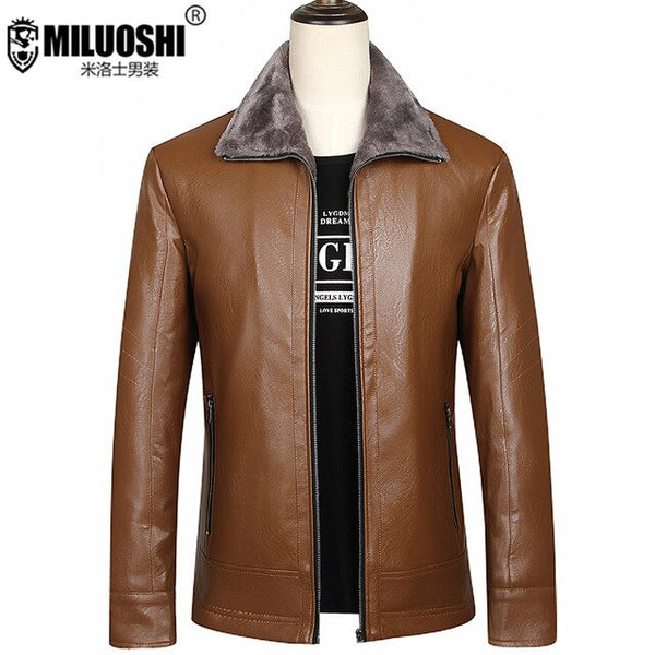 New big size 8XL7XL 6XL 5XL 4XL 2018 Winter thick Men Leather clothing jacket Business casual Velvet bigger sizes coat Keep warm