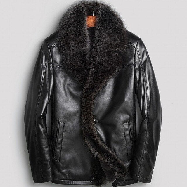 100% Sheepskin Coat For Men Luxury High Quality Real Leather Jacket With Fur Winter Mens Jackets Thick Motorcycle Jacket Men 4XL