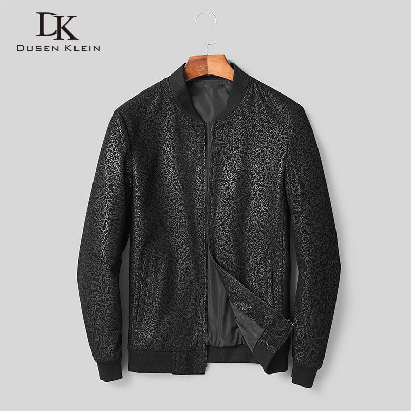 Men Genuine Leather Jacket Real Sheepskin Jackets Casual Short Black Pockets 2019 Autumn New Coat for Man D1803BL